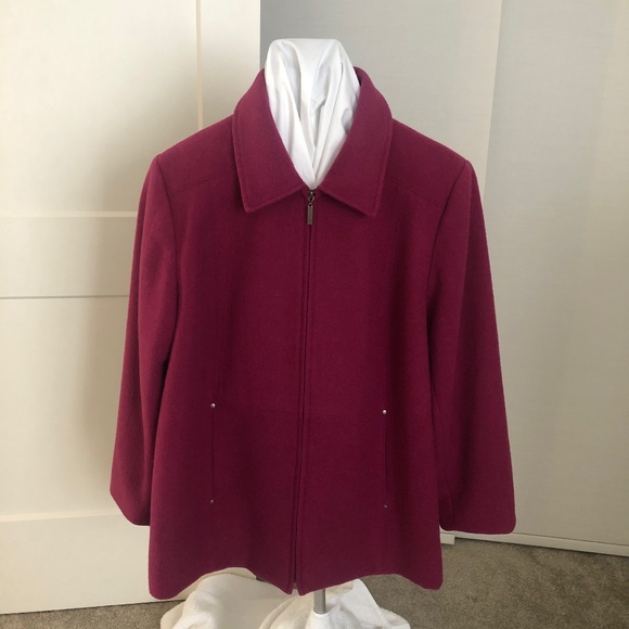 Penningtons size 1X cherry pink wool blend jacket blazer - Picture 1 of 9